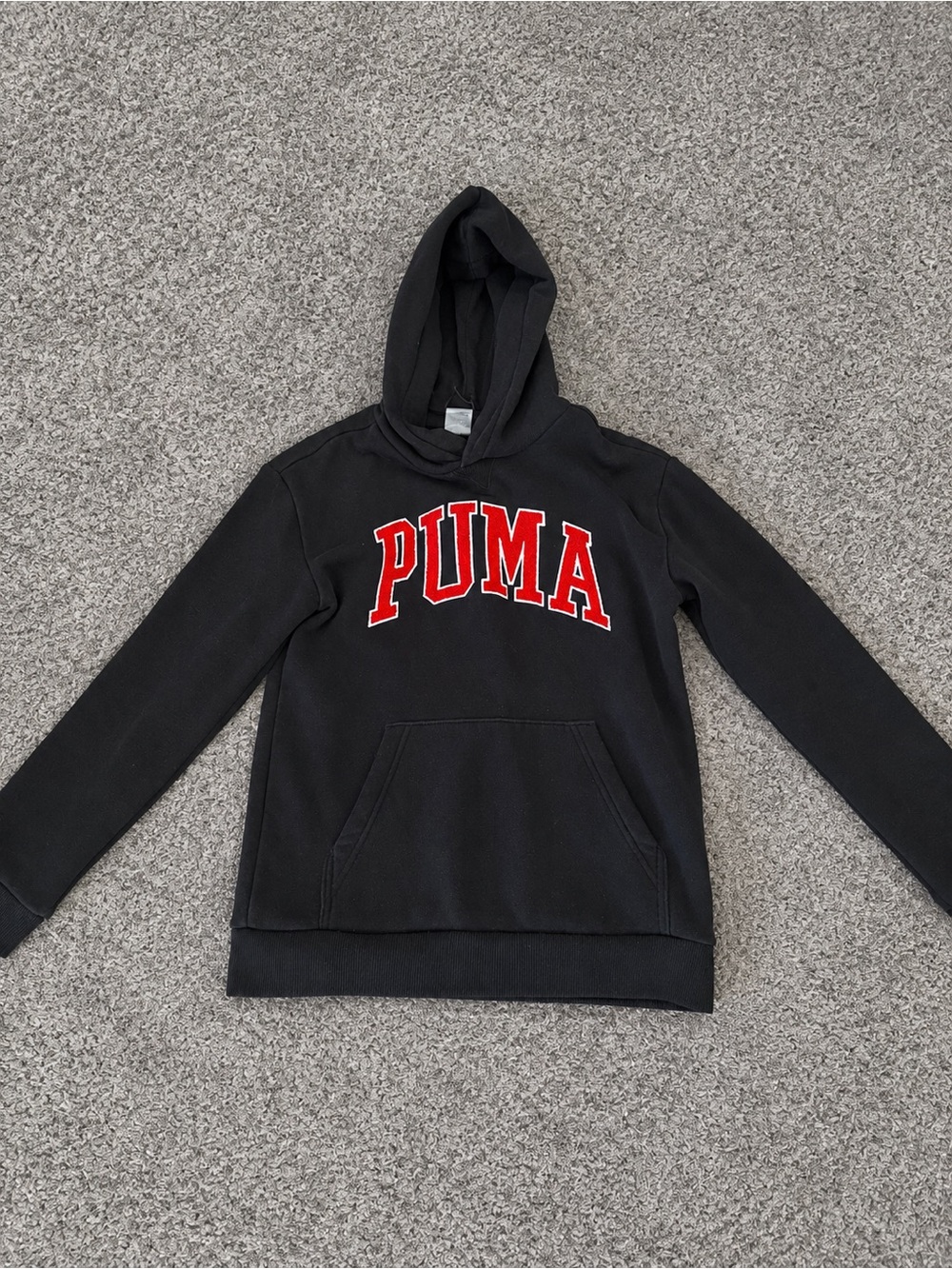 Puma Black Hoodie with Red PUMA Arch